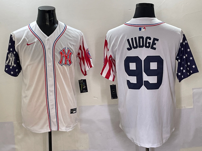 Men 2025  MLB New York Yankees #99 Judge white jersey style 2